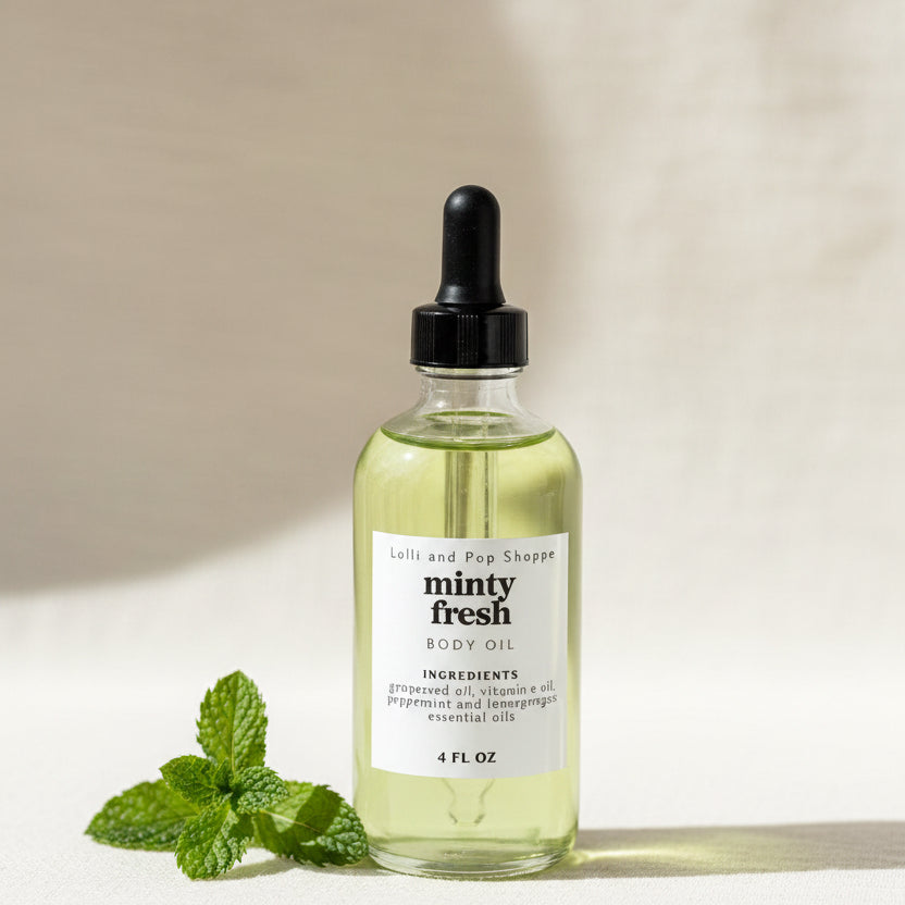 Set of skincare bottles on a tray with a white orchid in the background